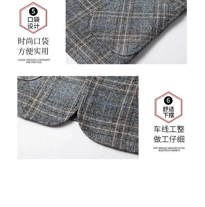 2024 New Spring Autumn Blazers Men Slim Fit British Plaid Formal Suits Male Jackets Party Wedding Business Casual Blazers Men