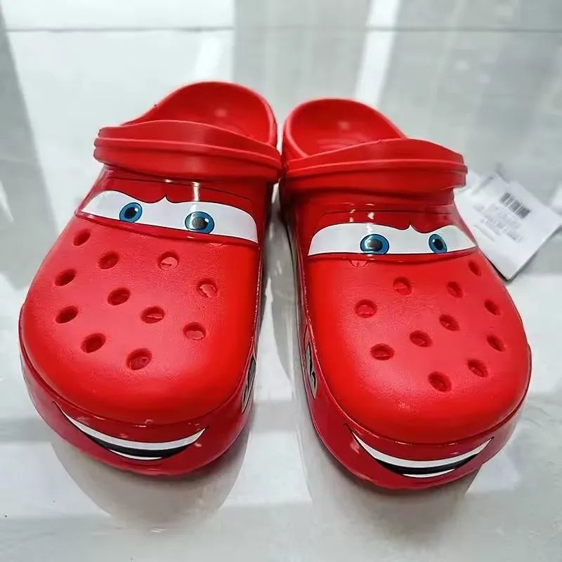 Sandália Pantufa Casual Infantil Mcqueens Pixar Cartoon Sólida Impermeável Respirável Eva Adulto de Alta Qualidade com Tiras no Tornozelo para Presente