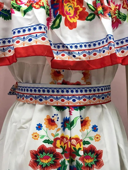 2024 Spring Summer New Independent Stand Amazon Off-shoulder Red Flower Printing Long Dress Oversized Wide Hemline Sleeveless