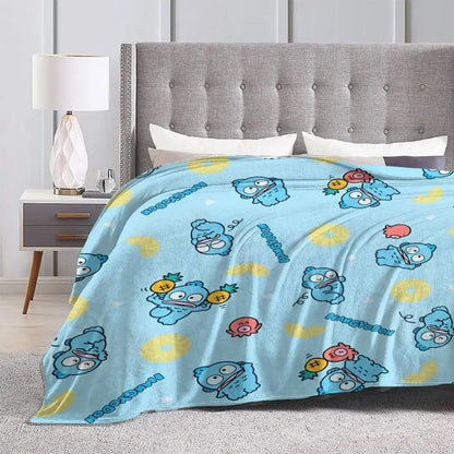 Manta Super Macia para Viagem e Escritório, Hangyodon, Fofa, Cobertor de Lançamento, Colcha de Flanela para Decoração de Casa, Capa Confortável para Sofá e Cama