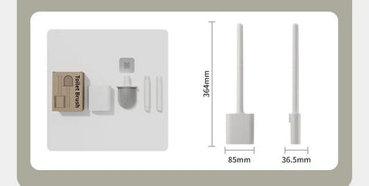 Escova Sanitária de Silicone Flexível com Base à Prova de Vazamento de Água e Gancho, Escova Sanitária Montada na Parede, Limpador Doméstico para Banheiro