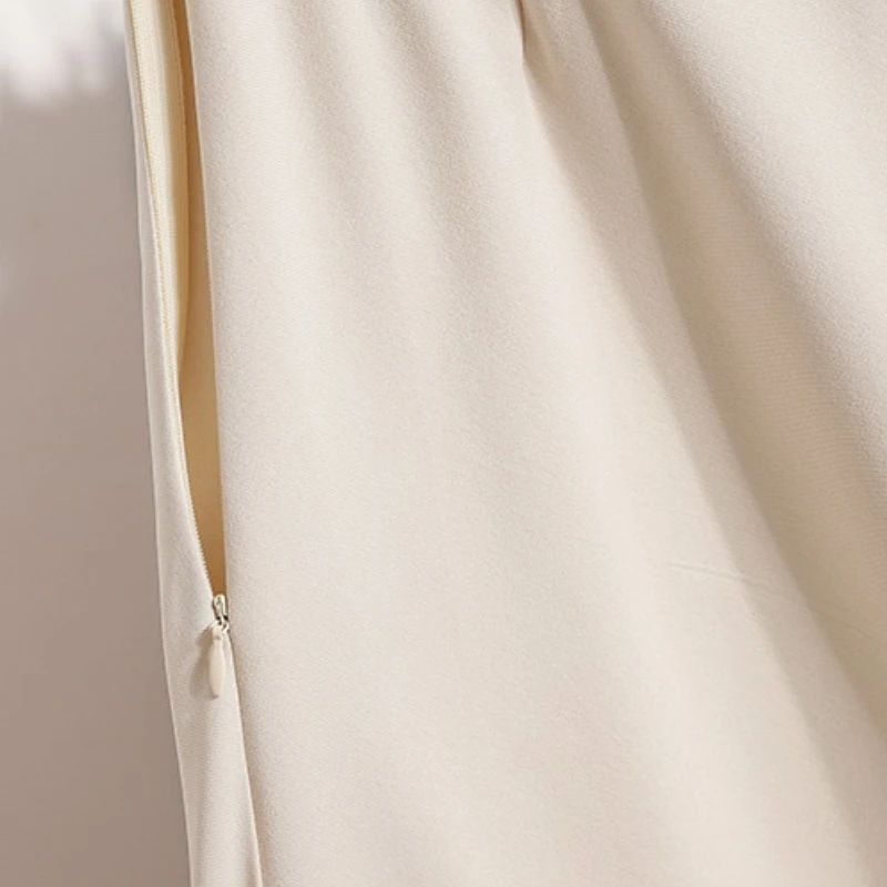 A-Line Mini Skirt High Waist Mid Length Skirts Women's Slimming Black Autumn Elastic Waist Design Solid Color Versatile Skirt