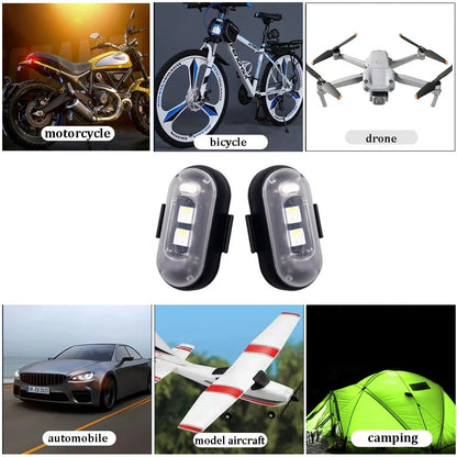 Wireless Remote LED Strobe Light 8 Colors USB Rechargeable Car Motorcycle Bike Aircraft Warning Anti-collision Flashing Lamp