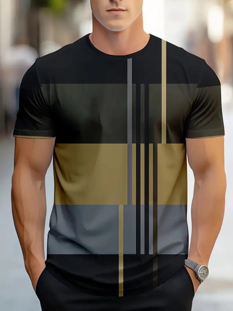 Classic Men's T-shirt Graphic Print Outdoor Casual Round Neck Short Sleeve Top Street Fashion T Shirt Male Oversized Clothing