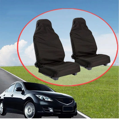 Universal Black Car Seat Cover Front and Rear Polyester Waterproof Anti-fouling Car Protective Seat Cover Interior Seat Supplies