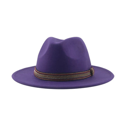 Chapéu Feminino Fedora de Feltro Sólido Casual Chapéu de Inverno Feminino Bonés Masculinos Faixa Panamá Preto Cáqui ????? ??????? Sombrero