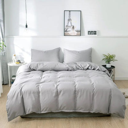 Capa de Edredom Nórdica Lixada Cor Sólida 220x240 Solteiro Casal Queen King Conjunto de Roupa de Cama Simples Fronha Roupa de Cama (Sem Lençol)