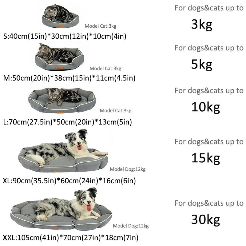 Cama de cachorro gato de inverno Cama de sofá para cães e gatos de estimação Quadrada Cama para cães de estimação Ninho de estimação grande Universal Personalizado Cama de camurça para cães Tapete