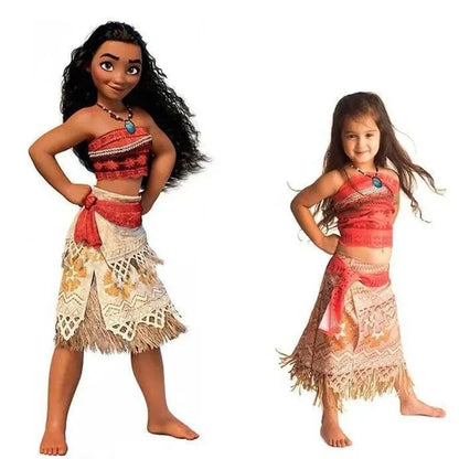2026 Anime Vaiana Moana princesse Costume robe océan Maui Moana robe Mao collier filles adultes   Halloween Performance costumes