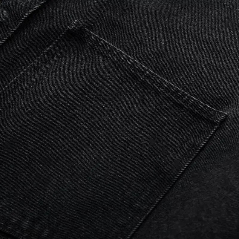 Retro Washed Loose Long Sleeve Women's Denim Shirt Vintage Workwear Style Button up Casual Outerwear from Mainland China