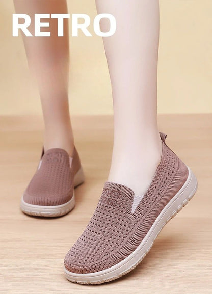 Women's Shoes Summer 2025 Breathable Single Shoes with Soft Sole Thick Sole Casual Cloth for Women Free Shippiing Shoes