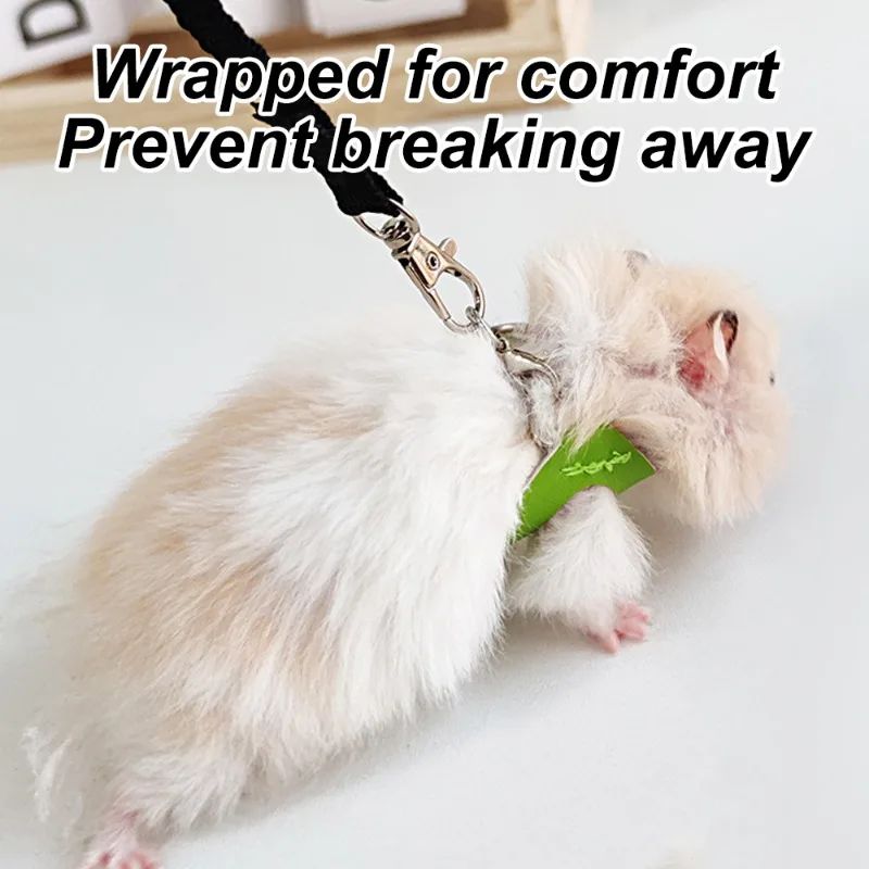 4 peças/conjunto de coleira + guia Sugar Quoll à prova de fugas ajustável para animais de estimação pequenos, hamsters, sugar gliders, esquilos