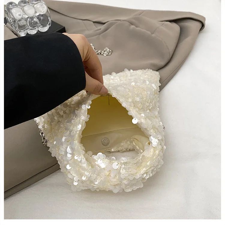 Exquisite Shining Sequins Square Women's Shoulder Bag Popularity Stylish Design Handbags High Quality Solid Sweet Crossbody Bags