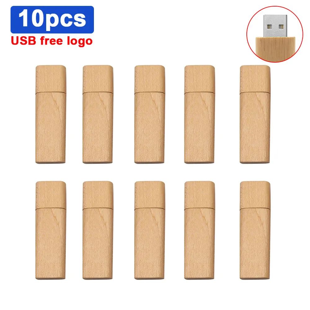 10 unidades/lote Logotipo Personalizado Madeira Casamento Presente USB 2.0 Flash Drive 4GB 8GB 16GB 32GB Pendrive Mini Criativo Pen Drive Memória U Stick