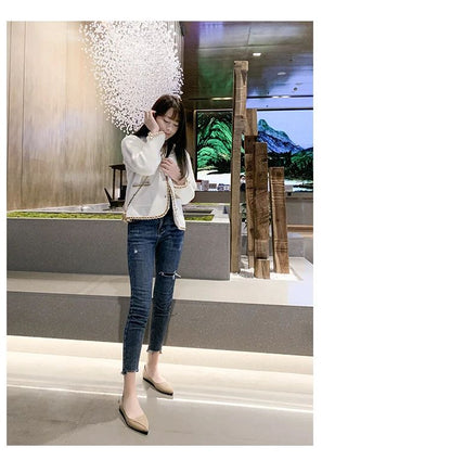 Women Fashion Pointed Toe Slip on Shoes Summer Woman Loafers Comfortable Ladies Yellow Boat Shoes Autumn Flats Zapatos Mujer