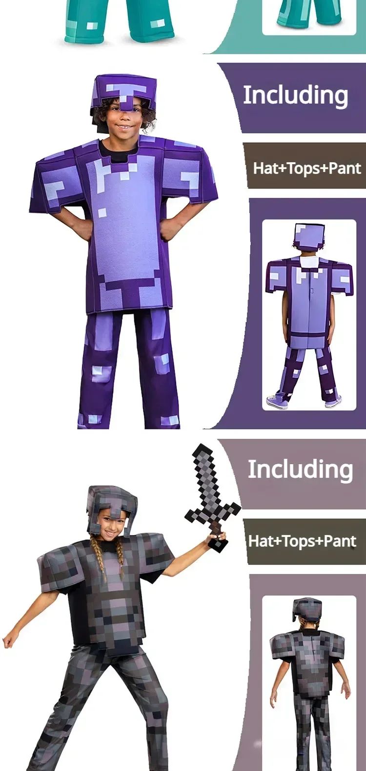 Game My World Role Play Holiday Party Pixel Costume Toy Mc Boys Girls Set Diamond  Christmas Gift Stage Costume