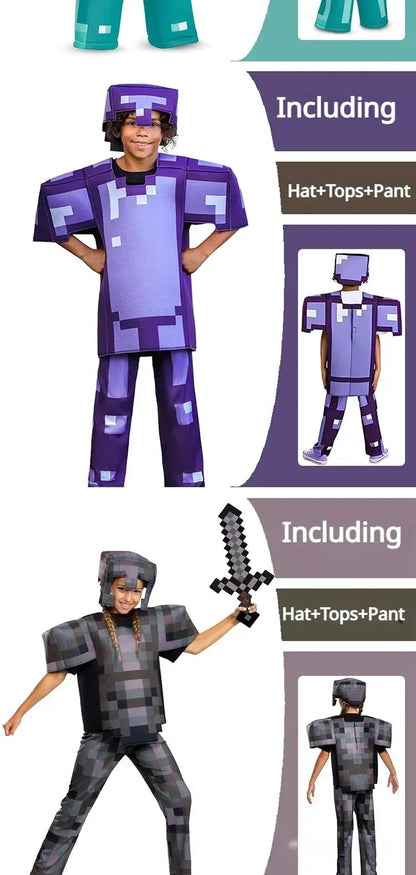 Game My World Role Play Holiday Party Pixel Costume Toy Mc Boys Girls Set Diamond  Christmas Gift Stage Costume
