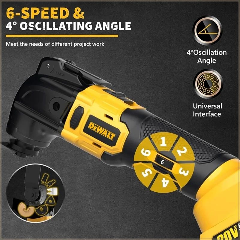 Ferramenta Multifuncional Oscilante DeWalt Fast Release Sem Escova Ferramenta Elétrica de Retificação, Lixador Elétrico, Ferramenta Compatível com Bateria 20V