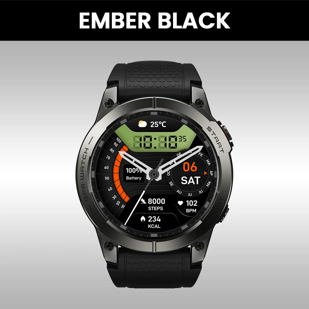 Zeblaze Stratos 3 PRO GPS Smart Watch 1.43" AMOLED Display Bluetooth Phone Calls Health Monitor Smartwatch Sports Route Display