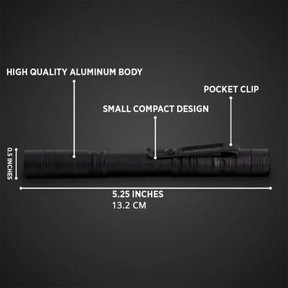 Portable Mini LED Pen Flashlight With Pen Clip Handheld Ultra Pocket Torch Use AAA Battery For Outdoor Camping Emergency Lamp