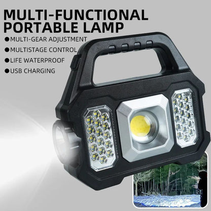 High Power Led Flashlights Rechargeable Camping Work Light Multi Functional Portable Light Solar Charging 6 Lighting Modes ?