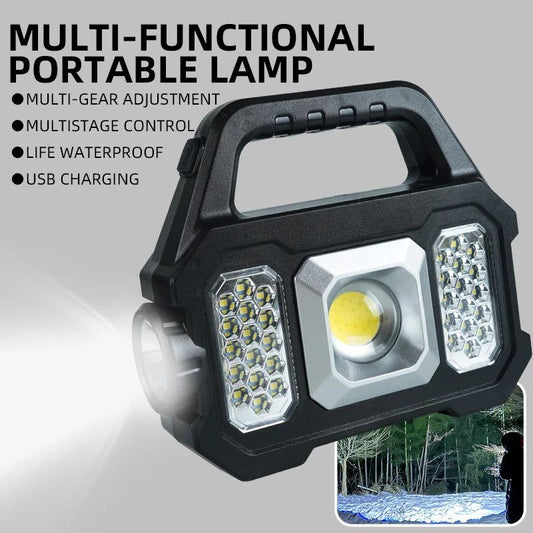 High Power Led Flashlights Rechargeable Camping Work Light Multi Functional Portable Light Solar Charging 6 Lighting Modes ?