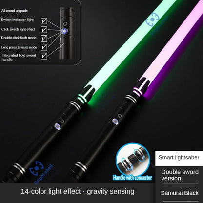Metal Lightsaber Sword Toys RGB Light Saber 15Color Change Kids Soundfonts Force FX FOC Blaster Toys Jedi Sword Gift
