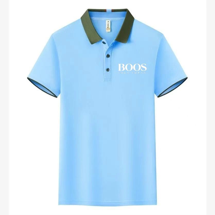 Men's New Embroidered Business Casual Short Sleeved Polo Shirt, Fashionable Short Sleeved Comfortable Breathable Top