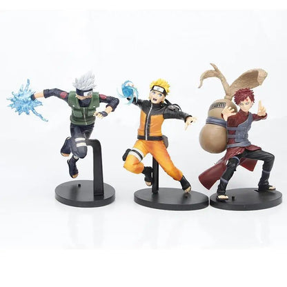 1 Peça 20cm Anime Naruto Sasuke Kakashi Uzumaki Gaara Bonecos de Ação Desenhos Animados PVC Modelo Colecionável Brinquedos Presentes de Aniversário para Meninos