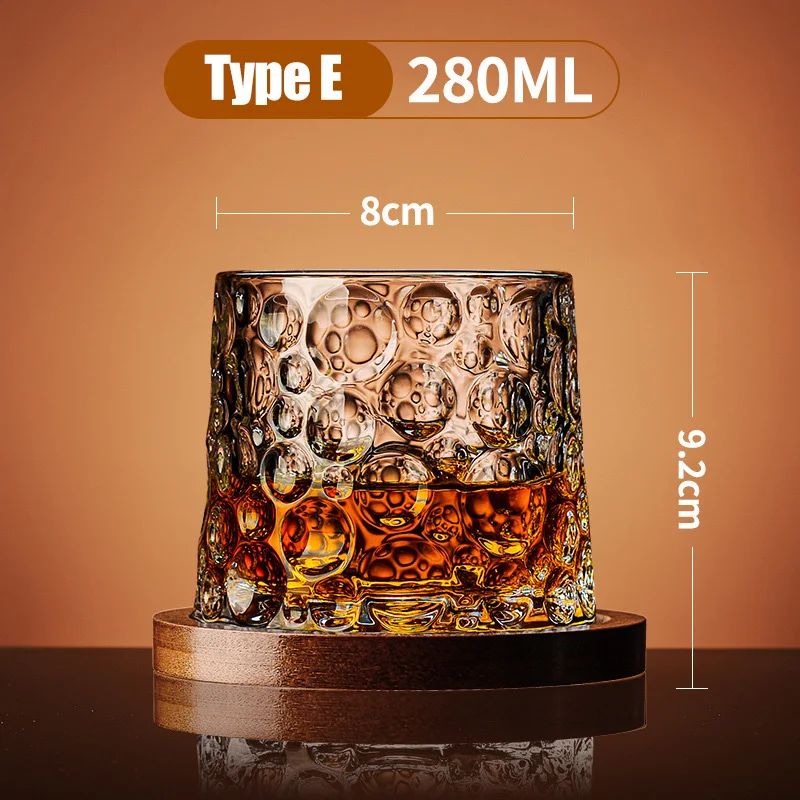 Copo de Uísque com Base, Copos de Uísque de Cristal Giratórios, Taça de Vinho e Brandy para Bar e Casa
