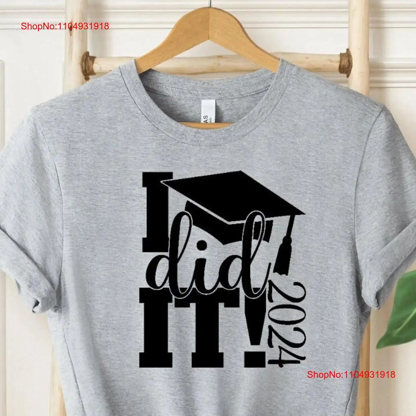 I Did It 2024 T Shirt Graduation Student Trendy Senior Party vintage Washed streetwear Casual Unisex Versatile Stylish fashion