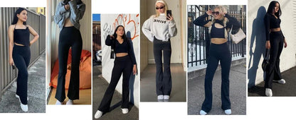 Tummy Control & Butt Lifting Flare Leggings for Tall Women, High Waisted Toning Workout Pants