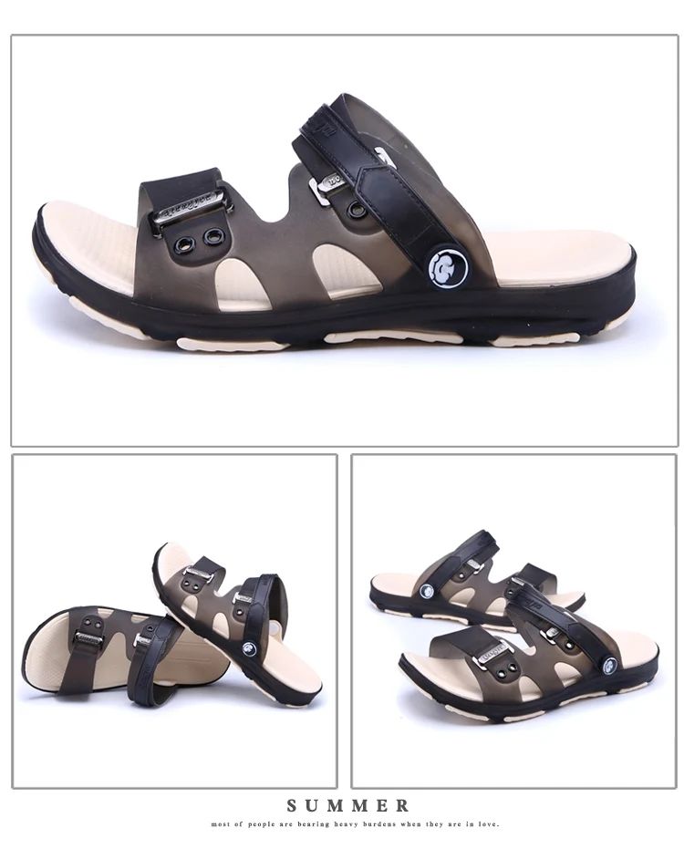 Summer Sandals Men Slippers Outdoor Beach Casual Shoes Zapatos De Hombre Indoor Durable Anti Slip Peep Toe New
