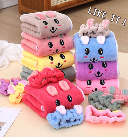 High-end Children's Suspender Skirt, Headband, Soft Towel Bathrobe, Absorbent, Wearable, Wrapable, Water-absorbent Quick-drying