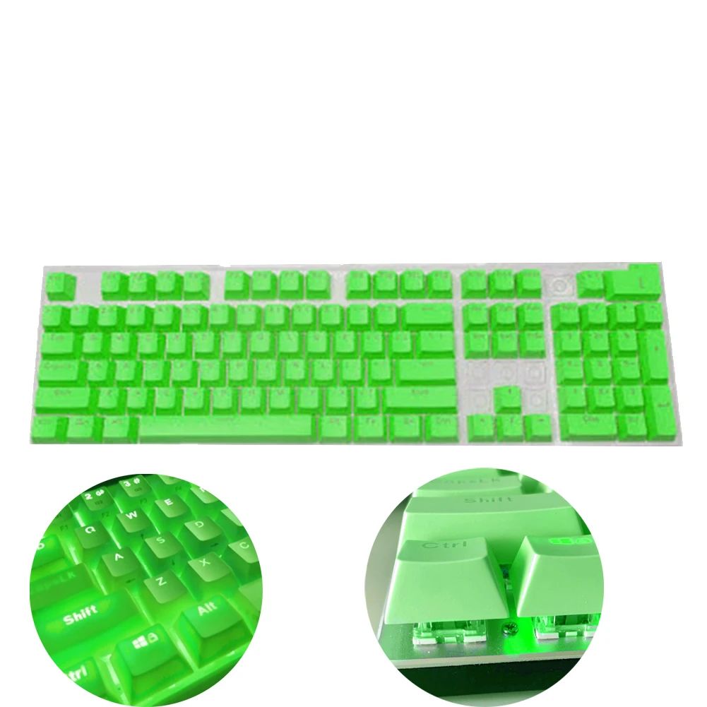 Novo conjunto de teclas de teclado mecânico de 104 unidades, substituição OEM retroiluminada, teclas roxas brancas de ABS para teclado Cherry MX de 61/87/104 teclas