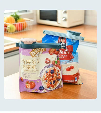 1pcs Food Storage Bag Sealing Clips Plastic Cap Sealer Clip with Pour Spouts Snack Candy Storage Fresh Clamp Kitchen Organizer