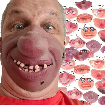 Funny Latex Half Face Masks Adult Clown Mask Horrible Masks Humorous Funny Elastic Band Faced Mask Halloween Party Cosplay Props