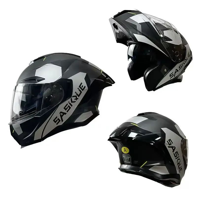 Capacete Articulado de Moto com Bluetooth Lente Dupla Off-road Capacete de Corrida Cascos para Moto Capacete de Moto Aprovado pelo DOT Para BMW
