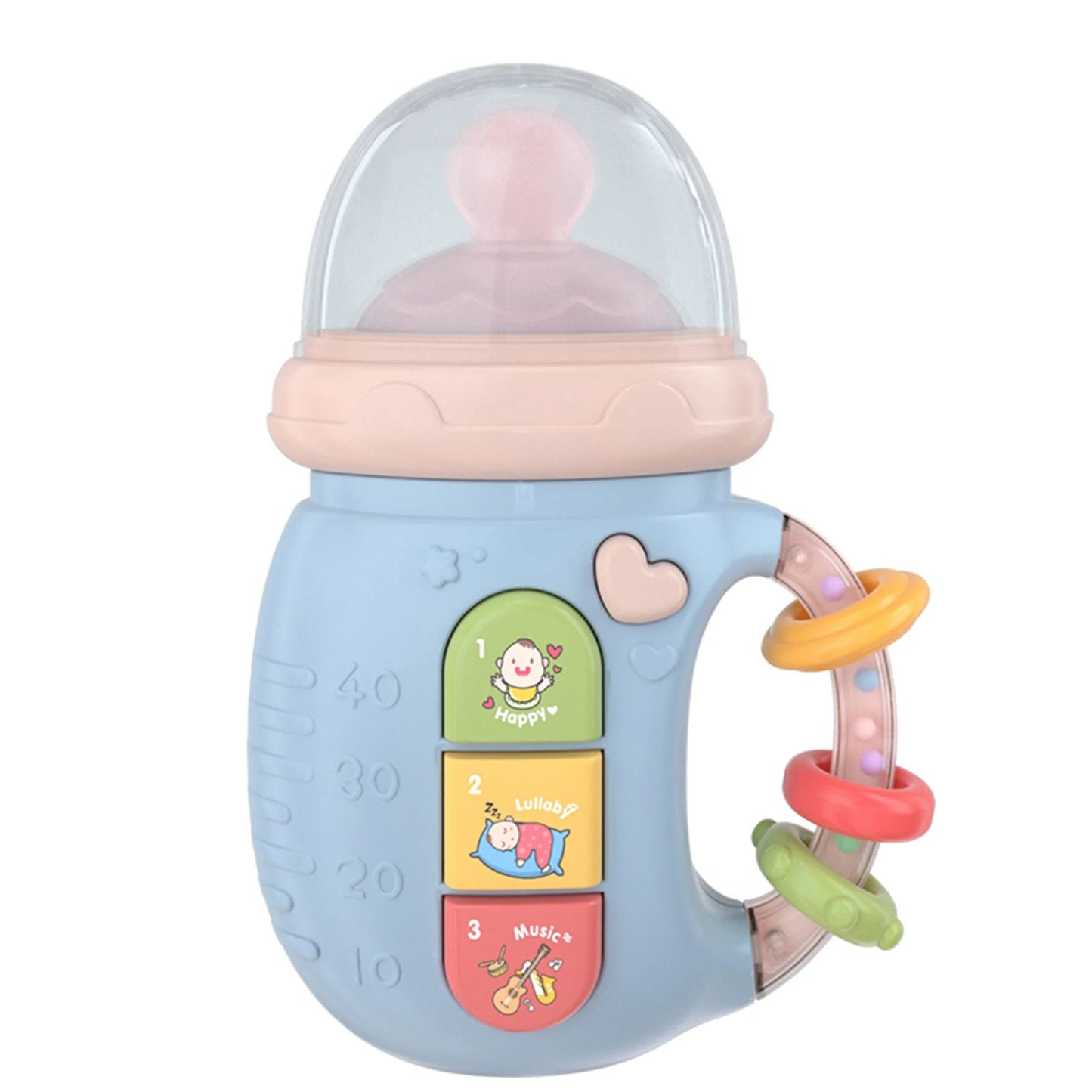 Educational Rattles Toy Musical Feeding Bottle Pacifier Newborn Soft Glue Teether Baby Mobile Rattles Toys Soothing Vocal Music