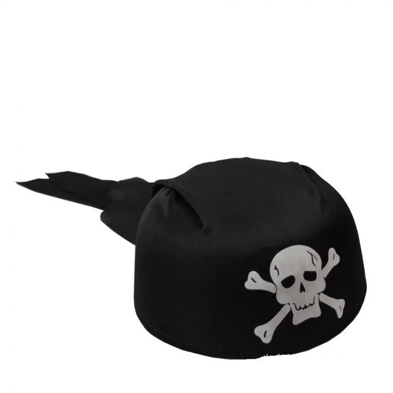 Kids Pirate Costume Black Vest with Eyeshade Hat Pirate Hook and Bag Set for Children Boy Halloween Theme Party Cosplay Dress Up
