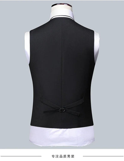 High quality Men Solid color Business - stylish handsome groom best man wedding dress 3/2/1 Single piece optional