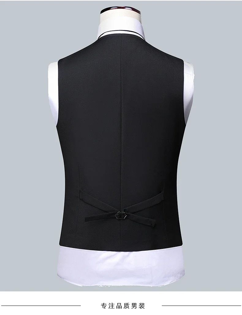 High quality Men Solid color Business - stylish handsome groom best man wedding dress 3/2/1 Single piece optional