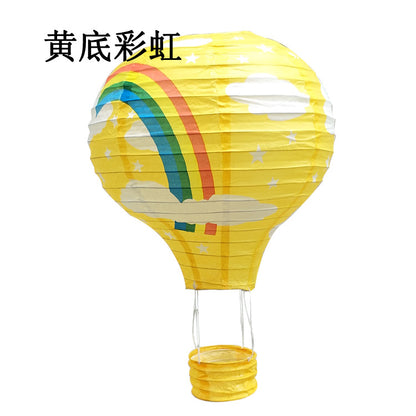 1pc Ceremony Holiday Party Folding Paper Lantern Hot Air Balloon Shape 30/40cm Pink Blue For Kids Baptism Birthday Wedding Decor