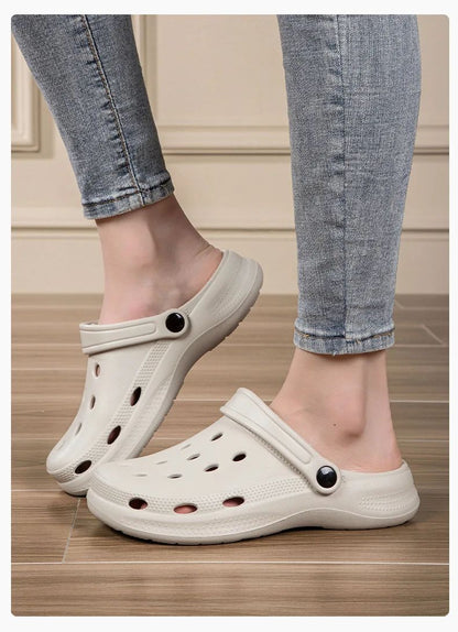 Stock Available 2024 New Large Size Beach Hollow Out Sandals Men's and Women's Garden Shoes Plus Size EVA Sole EVA Strap