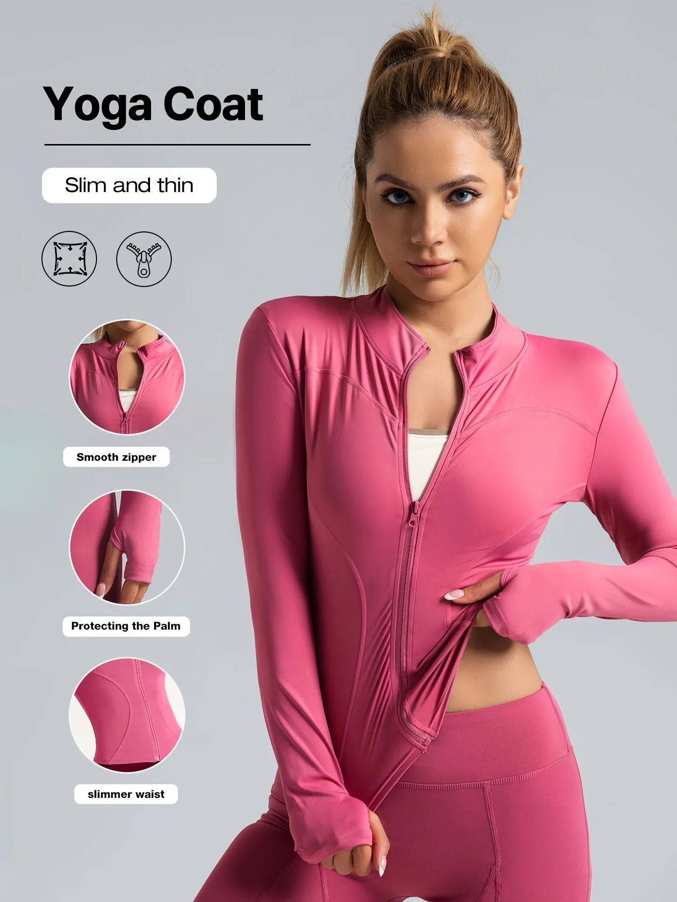 S-3XL New Style Workout Jacket Women Seamless Sports Outerwear Yoga Running Coat Stretchy Zip Up Gym Wear Slim Fit Breathable