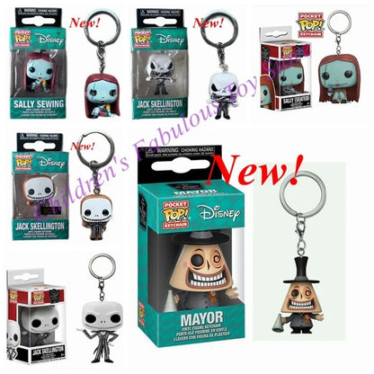 18 modelos de chaveiros de bolso FUNKO O Estranho Mundo de Jack #2 Sally Jack Neve Teddy Prefeito Zero Abóbora Bonecos de Ação