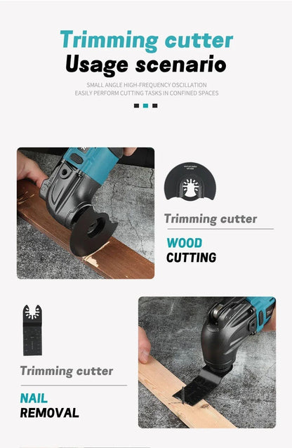 Cortador de acabamento Makita 18V: 6 configurações de marcha, bateria Li-Ion 18/20V, 340-326mm de comprimento, multiuso para serrar, cortar, escavar