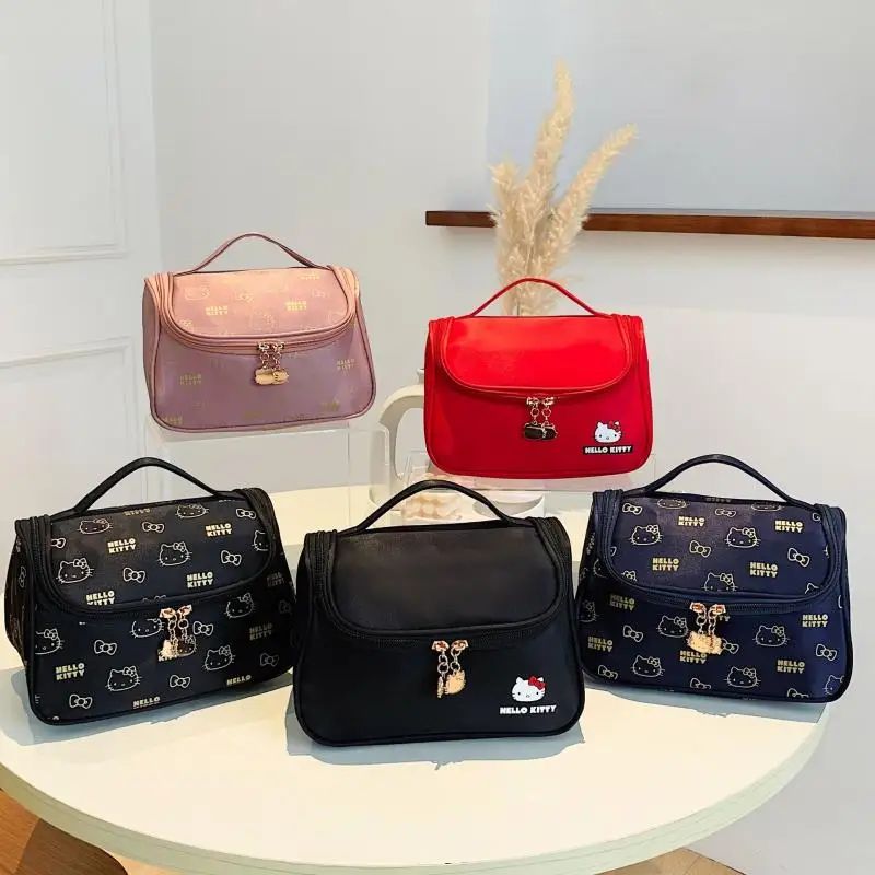 Hello Kittys Cosmetic Bag Cute Cosmetic Bag Girl Portable Large Capacity Travel Wash Up Skin Care Products Storage Bag