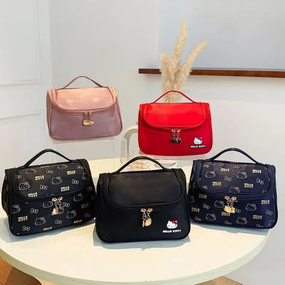 Hello Kittys Cosmetic Bag Cute Cosmetic Bag Girl Portable Large Capacity Travel Wash Up Skin Care Products Storage Bag