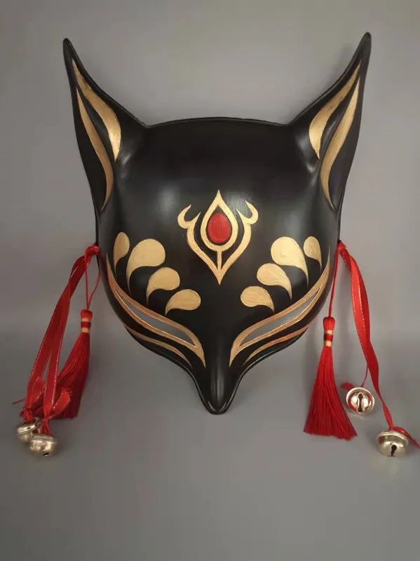 Japanese Style Half Face Hand Painted Fox Mask Men And Women Masquerade Halloween Festival Cosplay Prop High Quality